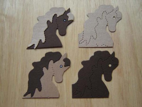 Horse head die cuts - for, card