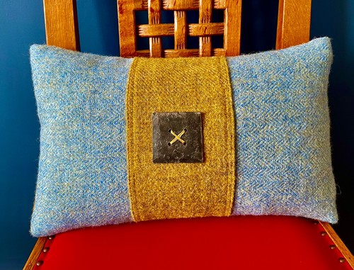Harris tweed oblong cushion - oblong, by