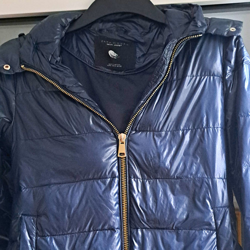 Zara woman blue long puffer - blue,