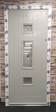 Grey composite front door - composite,