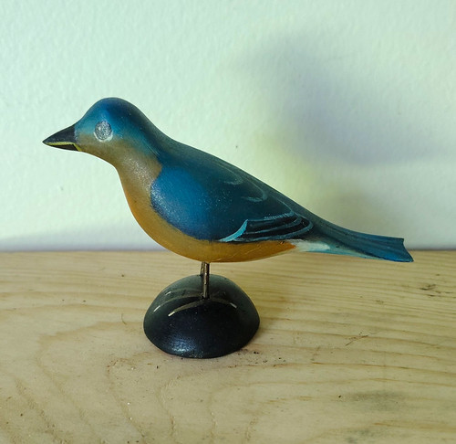 Hand painted blue brown - painted,