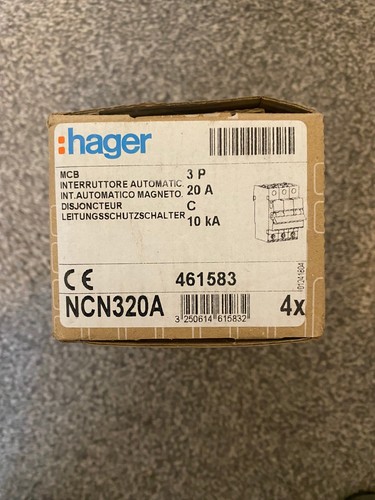 Hager ncn320a mcb 10ka c20 - mcb, 3p