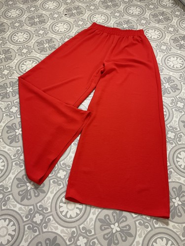 Zara bright red trousers wide