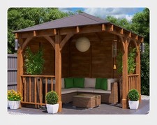 Wooden corner gazebo - gazebo, 3x3m