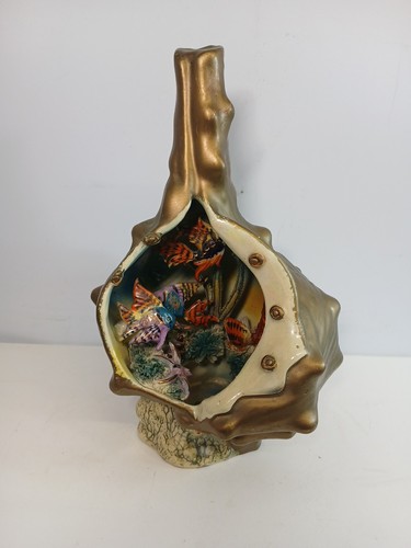 Vintage ceramic conch shell - vintage,