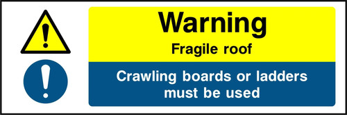 Warning fragile roof - roof,