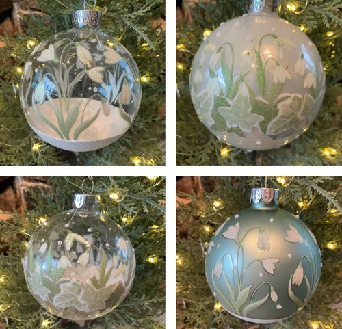 Glass snowdrop bauble - snowdrop,