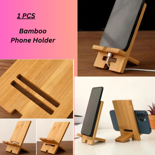 Desktop bamboo phone holder - bamboo,