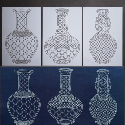Sashiko stencils embroidery - sashiko,