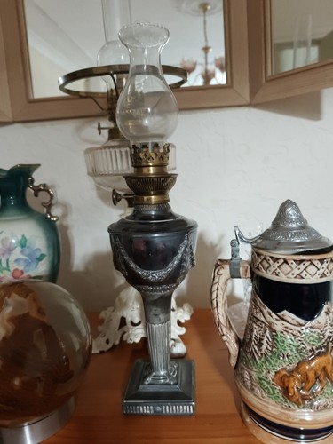 Vintage ornate oil lamp - ornate,