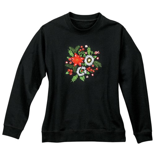 Embroidered holiday bouquet - embroidered,