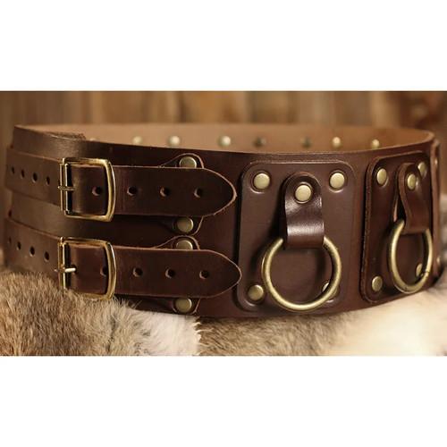 Brown medieval corset belt - medieval,
