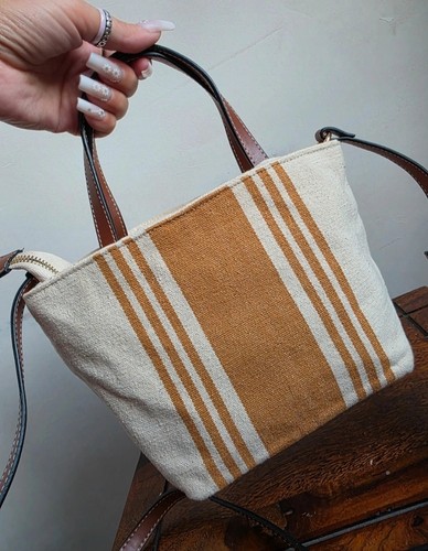 Zara striped canvas crossbody - striped,