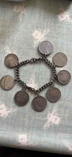 European coin bracelet - european,