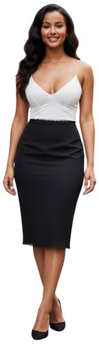 Black stretch bengaline - bengaline, lace