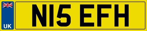 Nice initials number plate n15 - initials,