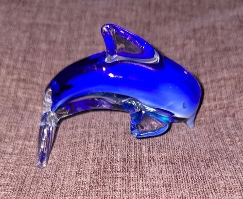 Vintage dolphin art - dolphin, glass