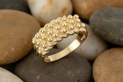 Yellow gold keeper ring gents - keeper,