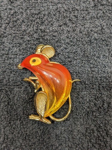 Vintage mouse brooch mid - vintage,