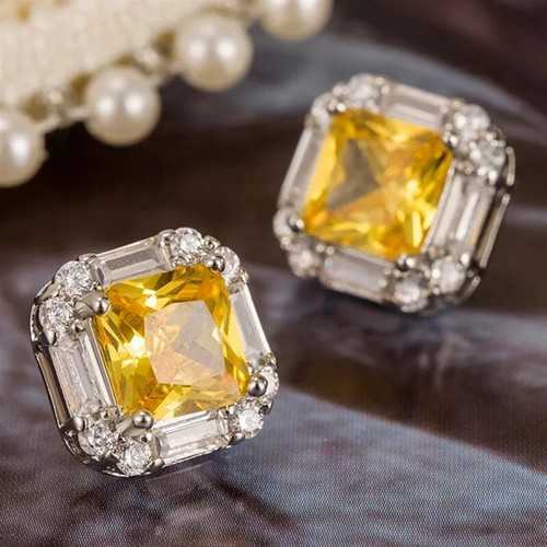 Yellow crystal square stone - crystal,