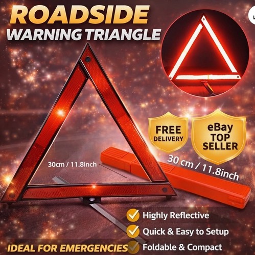 Large warning car triangle - warning,