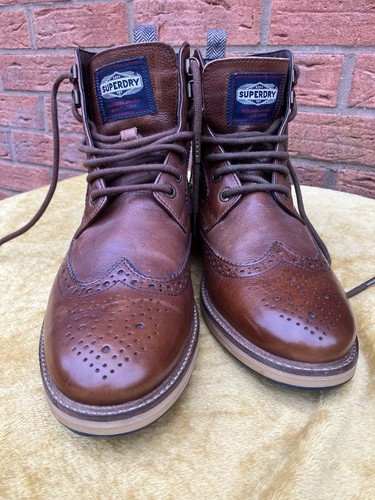Superdry brown leather brogue - superdry,