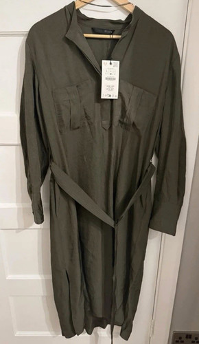Zara green belted shirt dress - shirt,
