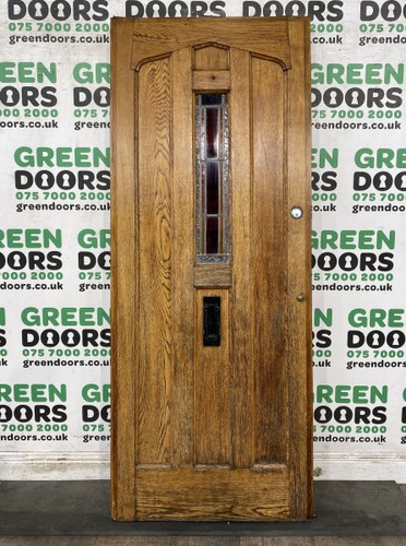 Stained glass front door solid - front,