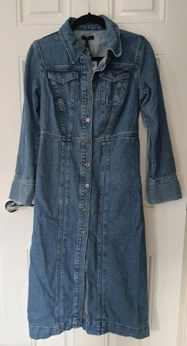 Bnwt blue denim midi dress - blue,