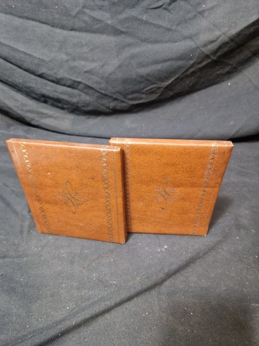 Pair faux leather book - faux,