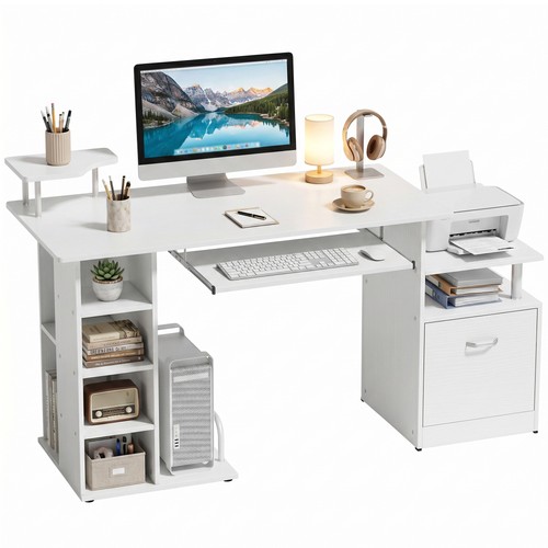 Homcom wood computer - wood,