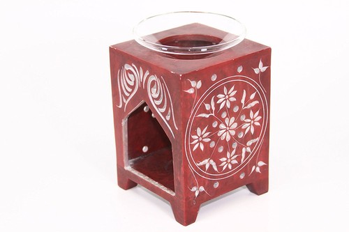 14cm red natural stone - (15486),