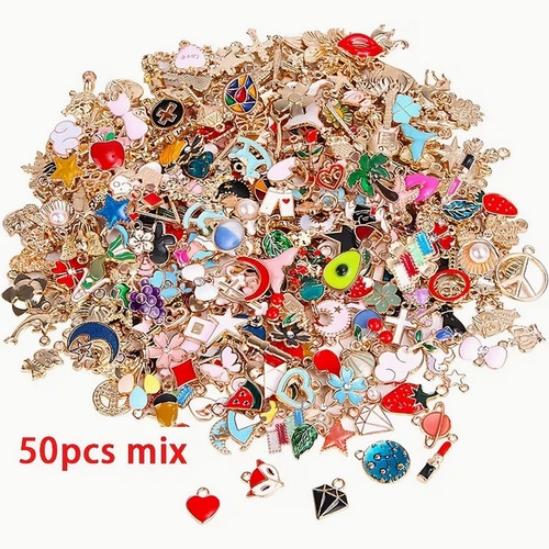 50pcs mixed enamel - enamel, alloy