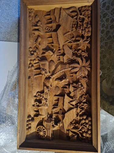 66cm wide hand carved wooden - 66cm,