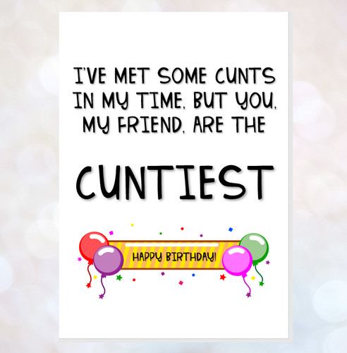 Rude offensive birthday card - offensive,