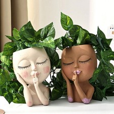 Pot flower face planter shape - face,