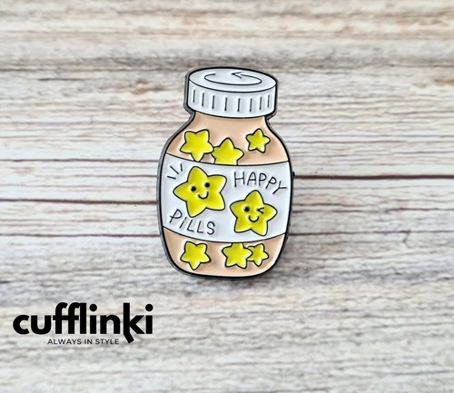 Happy pills enamel pin brooch - pills,