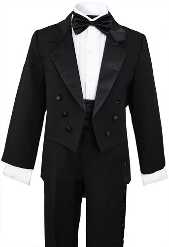 Boy black tuxedo with - tail, &