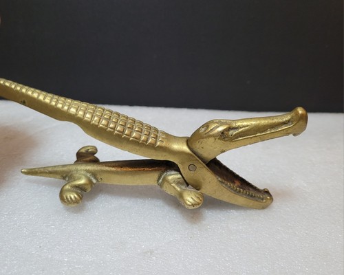 Vintage brass crocodile - brass,
