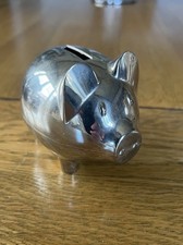 Piggy bank metal silver - metal,