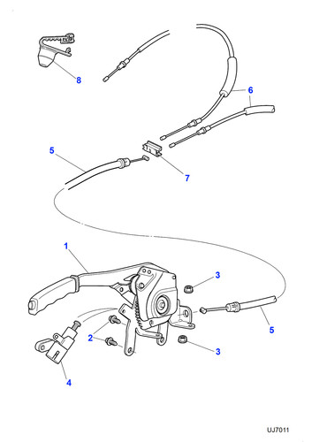 Jaguar brake actuator cable - jaguar,