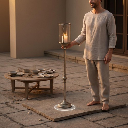Pieces floor candle holder - 2,