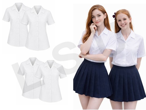 Girls white blouse pack 2 - pack,
