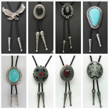 Western cowboy bolo tie black - cowboy,