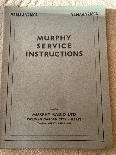 Murphy v214 v216ca service - v214, tv