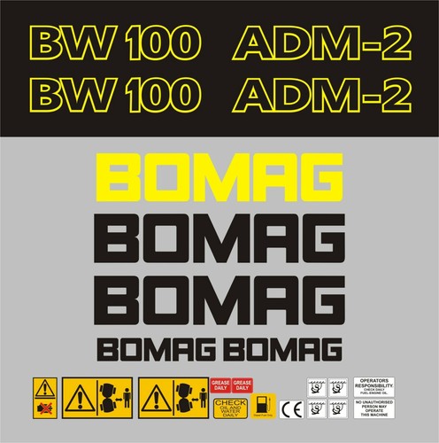 Bomag bw100ad roller decal - bomag,