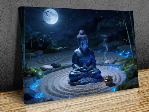 Blue buddha statue zen garden - zen,