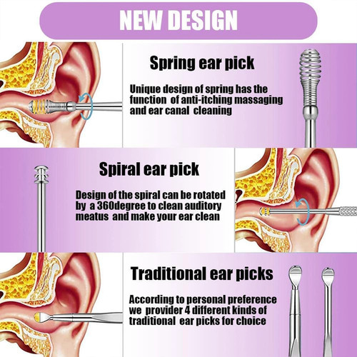 6pcs ear pick cleaning set - ear,