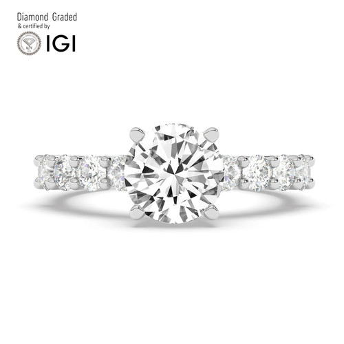 Round diamond engagement ring - diamond,