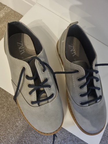 Zara boys grey smart - lace, up